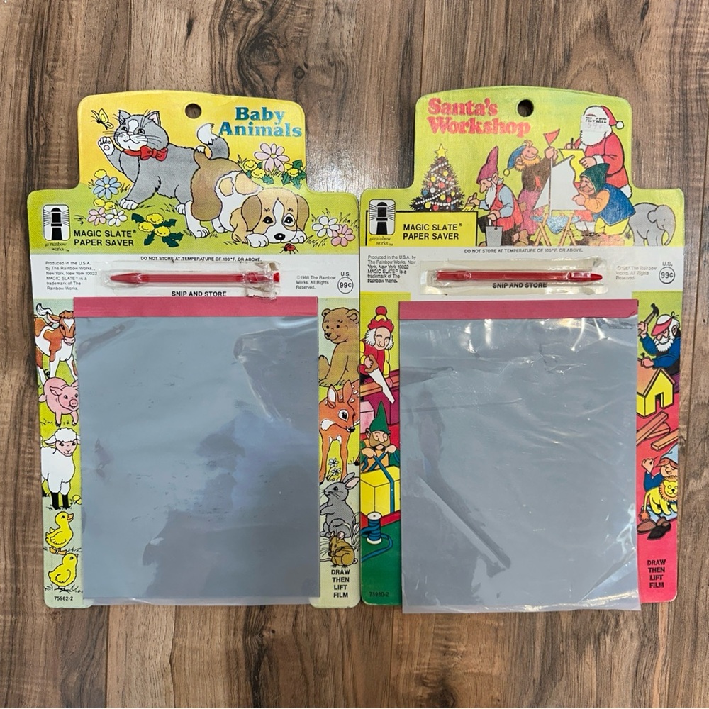 Two Vintage Magic Slate Paper Saver Drawing Boards 1987 1988